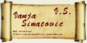 Vanja Simatović vizit kartica